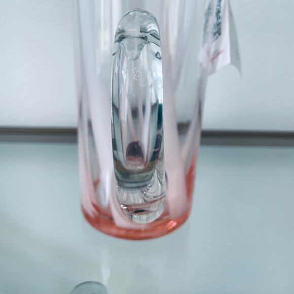 Di Murano ALESSANDRO COPPOLA Glass Pitcher 34oz Pink & White Stripe Italy NEW - Picture 12 of 14